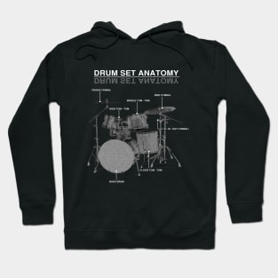 Drum Set Anatomy Drummer Music Band Hoodie